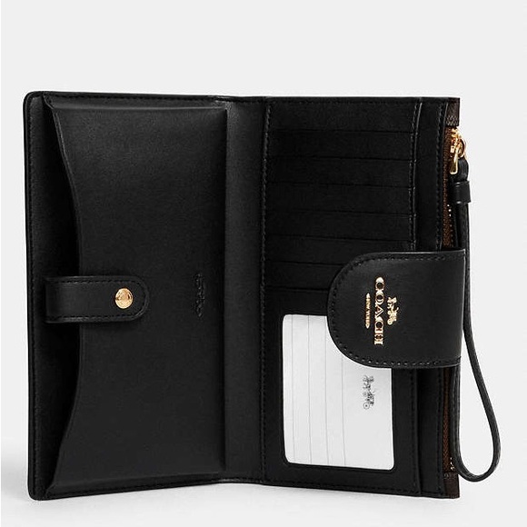 Phone Wallet In Colorblock Signature Canvas - Picture 2 of 3